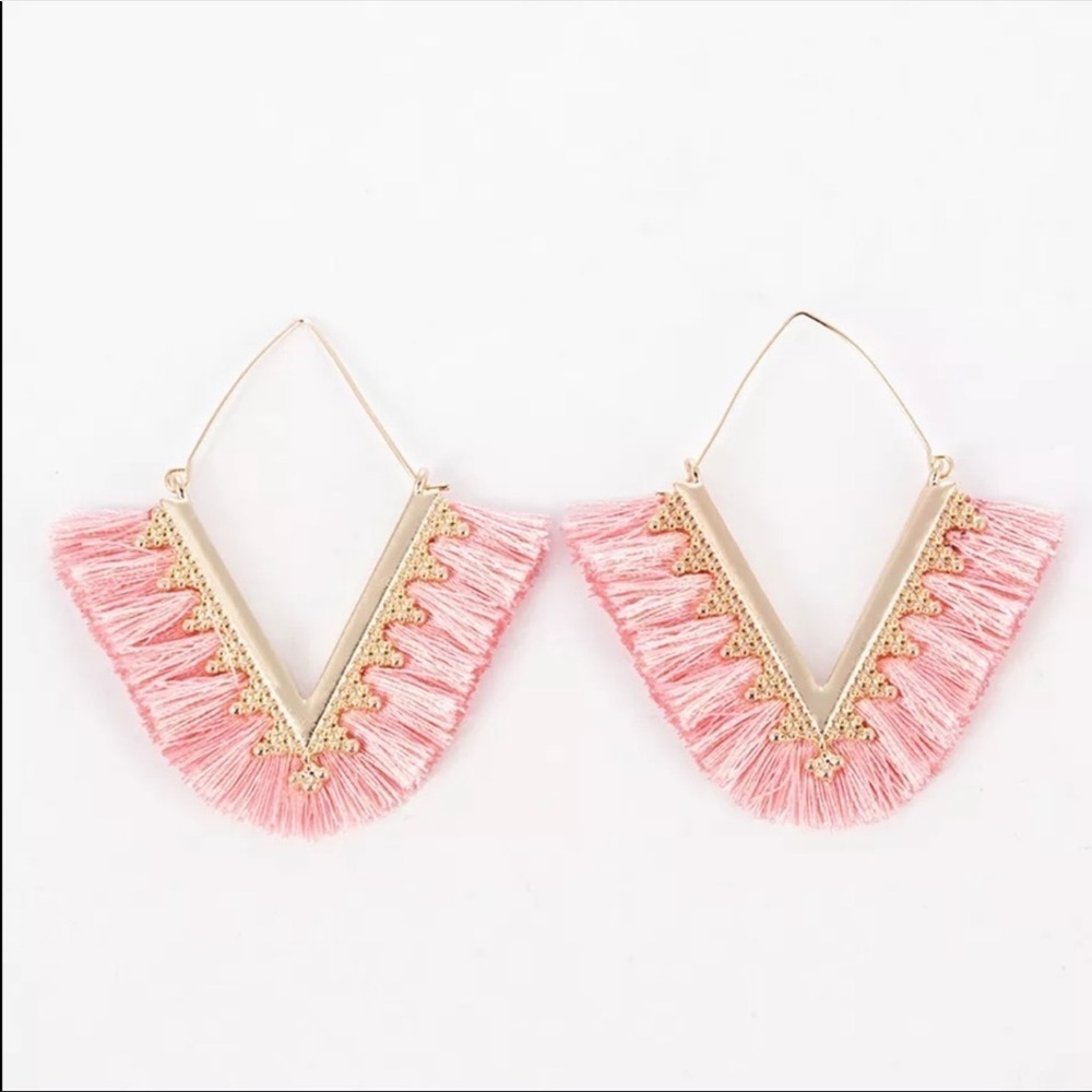 New Pink Fringe earrings